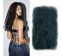 FASHION IDOL Afro Kinkys Extensions de cheveux humains pour dreadlocks - 25,4 cm - 50 g - Noir naturel - Pour réparation de dreadlocks - 51 g - S - Bleu