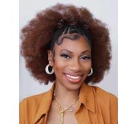 FASHION IDOL Afro Kinkys Lot de 3 paquets d'extensions de cheveux humains pour dreadlocks - 25,4 cm - 150 g - Brun moyen - 150 g
