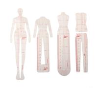 Fashion Illustration Ruler Set 5pcs Plastic Template(B)