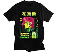 Fashion JoJo's Bizarre Adventure T Shirt Men Noriaki Kakyoin T-Shirt Japan Anime Manga Casual Tee Cotton Top Black 3XL