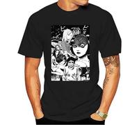 Fashion Junji Ito Compilation Short-Sleeve T-Shirt Male Short Sleeve Sleeve T Shirt Homme Custom Shirt Printin Black Manches Courtes(Medium)