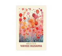 Fashion Kusama Yayoi Poster japonais sur toile Art mural vintage Décoration de chambre à coucher Bureau Chambre Cadeau Sans cadre 40 x 60 cm