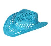 Fashion Lady Casquette décontractée pliable Chapeau de paille large soleil pour femmes et hommes selon une histoire vraie, bleu ciel, M