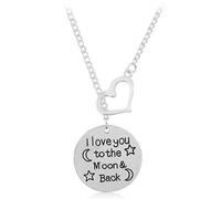 Fashion Lady I Love You to The Moon And Back Hollow Heart Love Pendant Necklace Portable et utile Professional Process