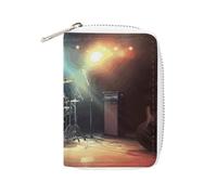 Fashion Leather Rock Band Stage1 Porte-cartes imprimé, porte-cartes de grande capacité, petit et pratique, facile à mettre dans les poches, sacs à main, sacs à dos, etc. Répond à vos besoins de