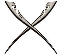 Fashion & Lifestyle FL0101 Lot de 2 accessoires de coiffure faits main en bois d'ébène sculpté pour femmes et filles 17,8 cm