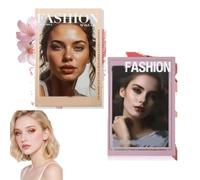 Fashion Makeup Palette Book, 5 Layer Makeup Book Palette, Multifunctional Fashion Make Up Book, Professional 24-Color Eyeshadow Palette, Long Lasting High Pigment Highlighter & Blush for Women (MIX)