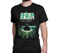 Fashion Men T-Shirt Akira Green Japanese City Explosion Casual 100% Cotton Tee Shirt Short Sleeve T Shirts Round Collar Clothing Party Black