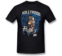 Fashion Men Tshirts Hulk Hogan Hollywood Rules Summer Basic Casual Short Cotton T Shirt(Regular and Big and Tall Sizes Included) Size M