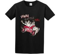 Fashion Men's T-Shirt Bill Haley & The Comets Crew Neck Tops Tee T-Shirt Black XXL