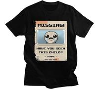 Fashion Missing Vintage The Binding of Isaac T-Shirt for Men Short-Sleeve Video Game Tshirt Summer Cotton Tee Shirt Merch Gift Black M