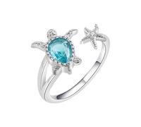 Fashion Mix Bague pour femme en forme de tortue saphir avec zircon, taille unique, Cuivre, Aucune pierre précieuse