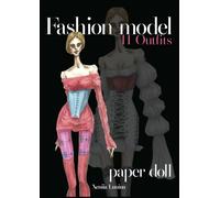 Fashion Model Paper Doll Book Hand-Painted Watercolor Doll with 11 Stylish Outfits in Different Aesthetics
