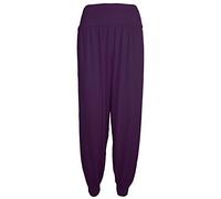 FASHION MY LOVE Pantalon sarouel Alibaba pour femme - Pantalon sarouel Alibaba uni et imprimé - Taille élastique - Coupe ample - Pantalon de yoga et pantalon d'été, violet, 44-46