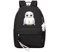 Fashion Owl Hedwig Print Backpack Harry Magic Backpack 7~15 Grade Student Pack Noir