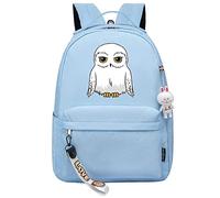 Fashion Owl Hedwig Print Sac à dos Harry Magic Sac à dos 7~15 Grade Student Pack Bleu