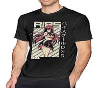 Fashion Personality Men's Cotton's T T-Shirts à Manches courtess Rias High School DXD Short Soft Man's TT-Shirts à Manches courtess Tops for Mens Custom Short Top Tees Black(X-Large)