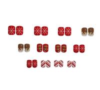 Fashion Press On Nails Short Square False Decoration Tools Art Tools Pour Créer Des Embellissements De Clous Manucure Neige Noël