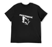 Fashion Prison Break Season 5 Mens Short Sleeve Casual T Shirt Black L