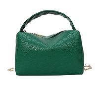 Fashion Pu Leather Tote Women Solid Color Zipper Phone Shoulder Messenger Bag(Green)