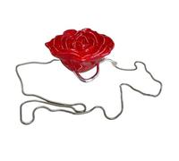 Fashion Rose Evening Sac à main avec Stral Président Petit Sac à bandoulière Parfait pour la mariée et le bal de fin d'année Sac de demoiselle d'honneur, All Red