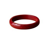 Fashion Round Cinnabar Bangle Bracelet pour Femmes Feng Shui Vermilion Bracelets Red Bangle pour Bonne Chance Richesse guérison Protection Amulette Femme Gift Birthday