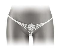 Fashion Secret String Ficelle Blanc Ouvert Dentelle Motif Fleur Taille Unique