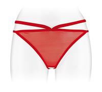 Fashion Secret String Rouge Ouvert à l'Entre-Jambes Fine Maille Transparente Taille Unique