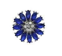 Fashion Shirt Fastener Cufflinks Round Rhinestone Clothing Collar Buckle(Royal blue)