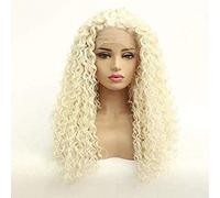 Fashion Short Curly Pinky pour femmes Fluffy Wavy Synthetic Hair Wig Natural Big Curl Hair Afro Kinky Wig avec une frange pour le blanc et les femmes avec des perruques de capuchon libre
