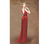 Fashion Sketchbook Figure Drawing Poses For Designers: Fashion Sketch Templates With 1930 Vintage Style Illustration Of A Thirties Red Evening Gown