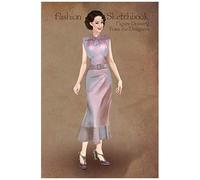 Fashion Sketchbook Figure Drawing Poses For Designers: Fashion Sketch Templates With 1930 Vintage Style Taffeta Dress Illustration