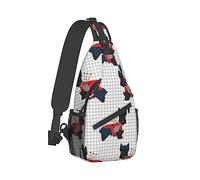 Fashion Sling Backpack, Sac, Scottie Dog With Bagpipes Art Chest Pack Crossbody Bags, Tool Backpack, Gym Bags Sack Daypack Outdoor Backpack for Man Women Lady