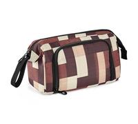 Fashion Squares Trousse à crayons neutres bordeaux grande capacité avec fermeture éclair et fente pour adolescents