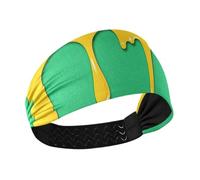 Fashion Street Graffiti Peinture Orange Vert Bandeau confortable pour femme Évacuation de l'humidité Bandeau extensible pour femme pour le sport athlétique Entraînements Tennis Maquillage