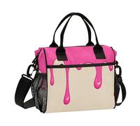 Fashion Street Graffiti Peinture Rose Beige Sac à déjeuner pour adultes Sac à déjeuner portable avec bandoulière Adolescent Bureau S
