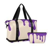 Fashion Street Graffiti Peinture Violet Beige Sac de voyage Sac de voyage Sac à main avec trousse de toilette pour le sport Ensemble de 2 pièces Peinture graffiti rue mode violet beige 1 taille,