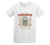 Fashion Style Worlds Greatest Bass Guitar Dad Music Birthday Fathers Day Casual Round Neck T Shirt White L