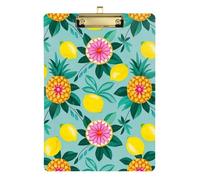 Fashion Summer Fruit Citron Bleu A4 Porte-bloc privé Porte-bloc Army Transparent pour Football Softball Coaching Taille 9 x 12
