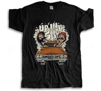 Fashion Summer Short Sleeve Cheech Chong Up in Smoke Weed 420 Puff Puff Pass Movie Loose Tops for Men Summer Cloth for Mens Vintage Retro T Shirt Mens Tee Black XXL