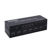 Fashion Swallows 4k HDMI Matrix 2X4 Splitter 4K 60Hz 2 in 4 Out HDMI Splitter Switcher Extracteur Audio AUX SPDIF Réduire pour PS3 / 4 TV DVD