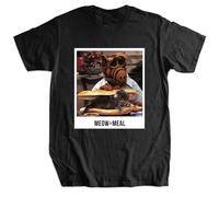 Fashion t-Shirt Cotton Tees Alf T Shirt Alf Meow T-Shirt Short Sleeve Printed Tee Shirt Mens Tshirt Male Gift Tops Black L