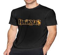 Fashion T-Shirt Haik-Yuu Man Cotton Short Sleeve Casual Blouse Top for Unisex Adult Black M