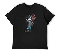Fashion T-Shirt Kundalini Rising Sacred Geometry Clothing Festival Wear Snake Fractals Chakras Black L