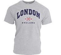Fashion T-Shirt Mens London England Print 100% Cotton Short Sleeve Casual Top Black M