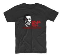 Fashion T-Shirt Old But Not Obsolete Terminator 5 T 800 Robot Printing Custom Black XL