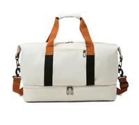 Fashion Travel Bags for Women Large Capacity Men's Sports Bag Waterproof Weekend Sac Voyage Female Messenger Bag Dry and Wet(White)