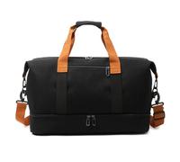 Fashion Travel Bags for Women Large Capacity Men's Sports Bag Waterproof Weekend Sac Voyage Female Messenger Bag Dry and Wet(Black)