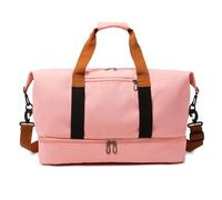 Fashion Travel Bags for Women Large Capacity Men's Sports Bag Waterproof Weekend Sac Voyage Female Messenger Bag Dry and Wet(Pink)