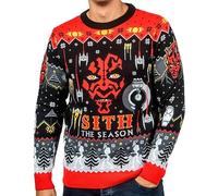 Fashion UK Pull de Noël Sith Star Wars, noir/rouge, L